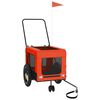 vidaXL hundetrailer til cykel oxfordstof og jern orange og sort