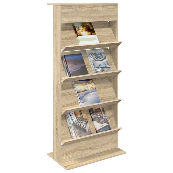 vidaXL Magasin Rack Sonoma eg 70 x 41 x 156 cm Konstrueret tr&aelig;
