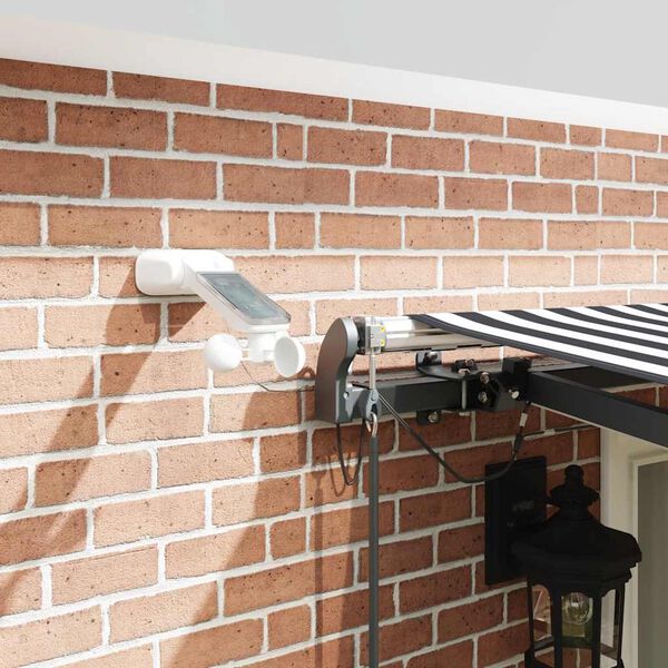 vidaXL markise m. LED 500x300 cm automatisk betjening antracitgr&aring; hvid