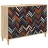 vidaXL Sideboard OMMEN Sonoma-eg 102 x 33 x 75 cm Konstrueret tr&aelig;
