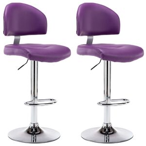 vidaXL barstole 2 stk. kunstl&aelig;der lilla