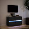 vidaXL v&aelig;gh&aelig;ngt tv-bord med LED-lys 80x31x45 cm sort