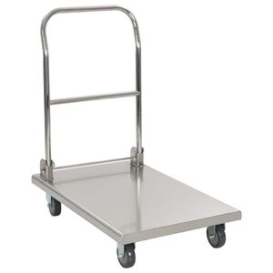 vidaXL transportvogn s&oslash;lv 82 x 53 x 86 cm rustfrit st&aring;l