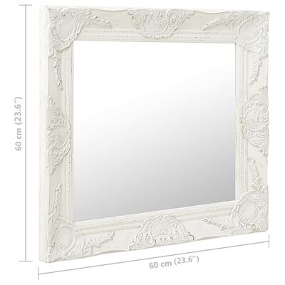 vidaXL vægspejl 60x60 cm barokstil hvid
