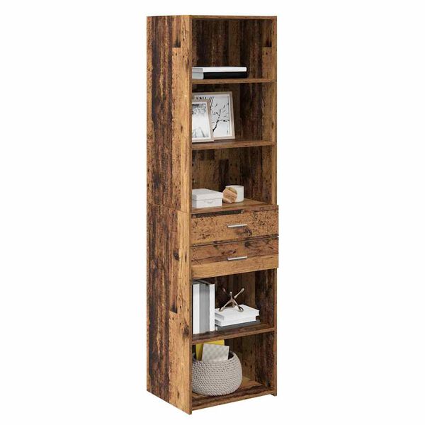 vidaXL Highboard Gammelt tr&aelig; 50 x 42,5 x 185 cm Konstrueret tr&aelig;