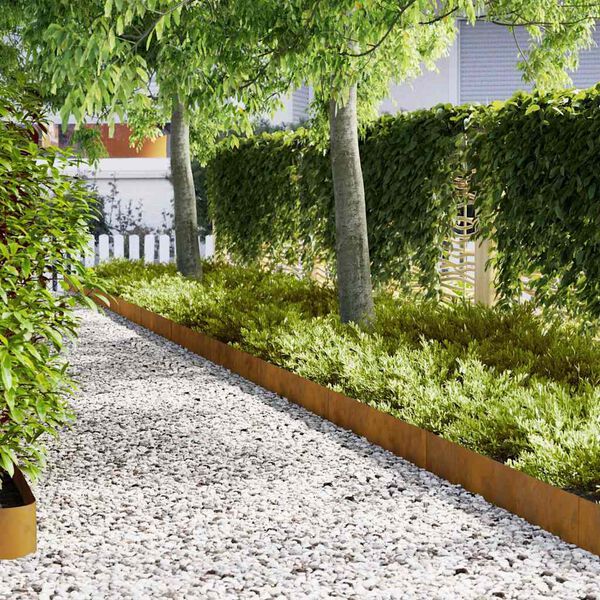 vidaXL Plænekant 30 pcs Brun 100 x 0.05 x 20 cm Cortenstål