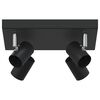 vidaXL Loftsspot med spotlights Sort 26 x 26 x 11,5 cm Metal