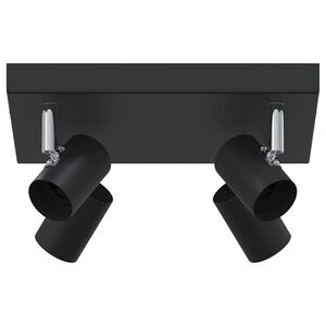 vidaXL Loftsspot med spotlights Sort 26 x 26 x 11,5 cm Metal