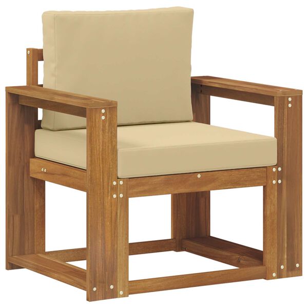 vidaXL Udend&oslash;rs sofa Soli Akacietr&aelig; og polyester Naturfarvet