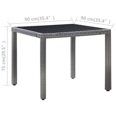 vidaXL udendørs spisebordssæt 5 dele polyrattan grå