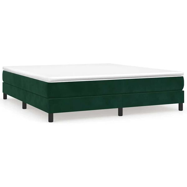 vidaXL Boxspring sengeramme M&oslash;rkegr&oslash;n 180x200 cm Fl&oslash;jl