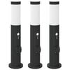 vidaXL pullertlamper med sensor og stikkontakt 3 stk. 50 cm rustfrit st&aring;l IP44
