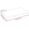 vidaXL bordplade 60x40x(2-6)cm naturlig kant ubehandlet massivt træ
