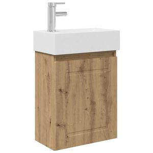 vidaXL Badev&aelig;relses Vanity-enhed med Armatur Artisan-eg