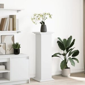 vidaXL piedestal med opbevaring 31x30x90 cm konstrueret tr&aelig; hvid