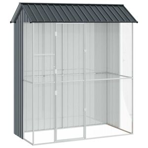 vidaXL Fuglebur Antracit 215 x 110 x 247 cm Galvaniseret st&aring;l