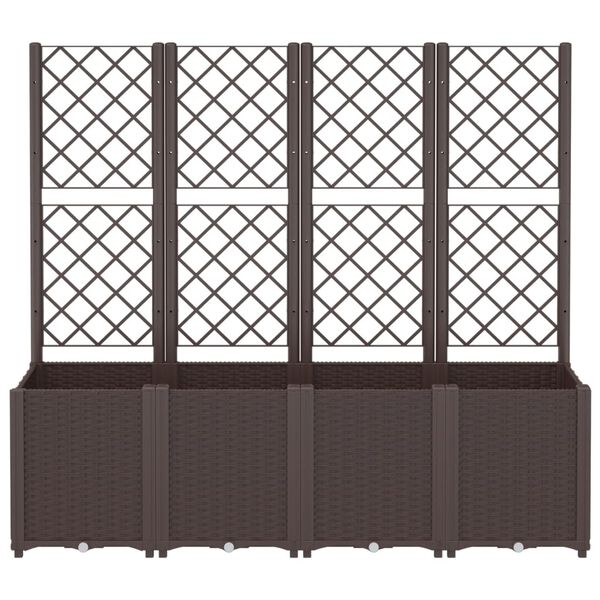 vidaXL plantekasse med espalier 160x40x140 cm PP brun