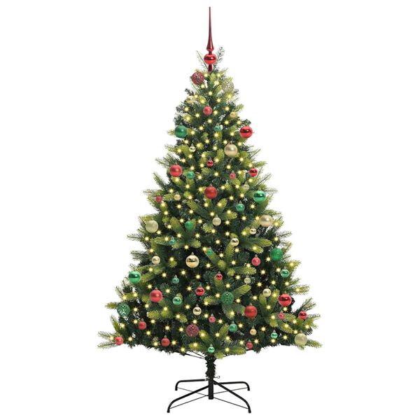 vidaXL Kunstig Hengende Juletr&aelig; 300 LEDs Gr&oslash;n 180 cm PVC og PE