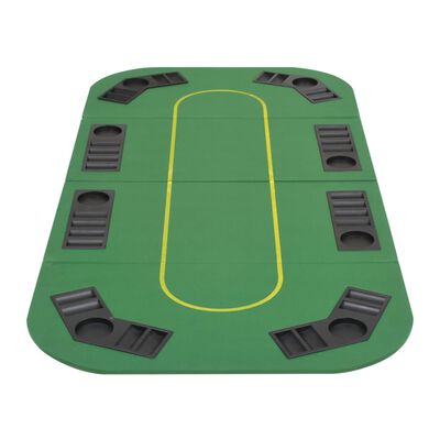 vidaXL foldbar pokerbordplade til 8 spillere rektangulær grøn