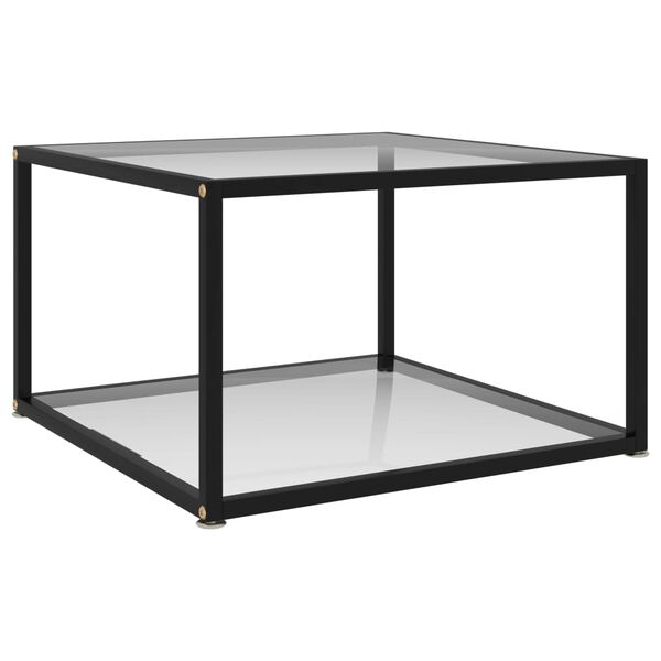 vidaXL sofabord 60x60x35 cm hærdet glas transparent
