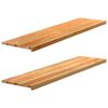vidaXL vindueskarme 2 stk lysebrun 160x40x2 cm massivt egetr&aelig;