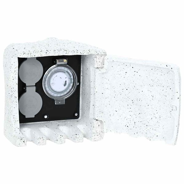 vidaXL udend&oslash;rs stikd&aring;se med timer kunstig sten