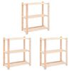 vidaXL reoler 3 stk. 3 hylder 80x38x90 cm massivt fyrretr&aelig; 150 kg