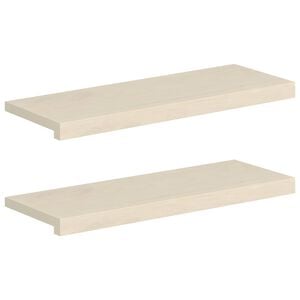 vidaXL Trappe Tread 2 stk. 70 x 25 x 2 cm Hvid Massivt Eg Tr&aelig;
