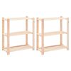vidaXL reoler 2 stk. 3 hylder 80x38x90 cm massivt fyrretr&aelig; 150 kg