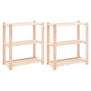 vidaXL reoler 2 stk. 3 hylder 80x38x90 cm massivt fyrretr&aelig; 150 kg