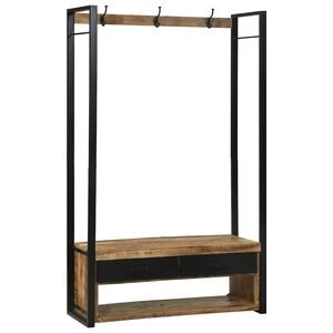 vidaXL T&oslash;jstativ med skuffe Brun 110 x 40 x 179 cm Massivt mangotr&aelig;