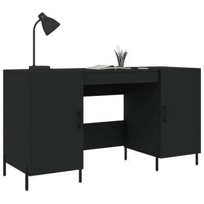 vidaXL skrivebord 140x50x75 cm konstrueret træ sort