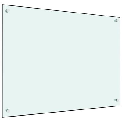 vidaXL stænkplade 80x60 cm hærdet glas hvid