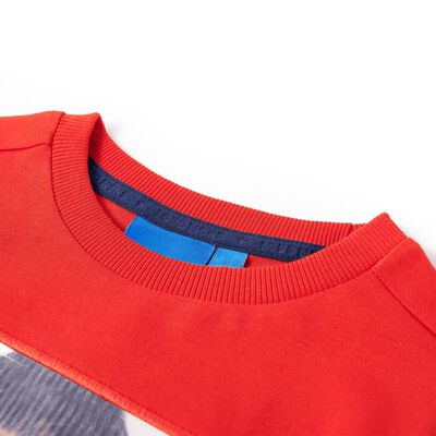 Langærmet T-shirt til børn str. 92 rød