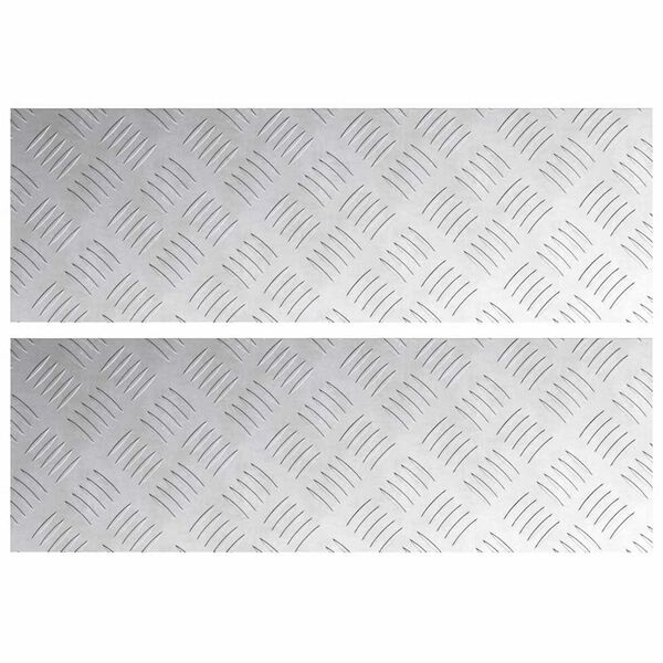 vidaXL Trappe Tread Rektangul&aelig;r 2 pcs S&oslash;lv 60 x 20 cm Aluminium