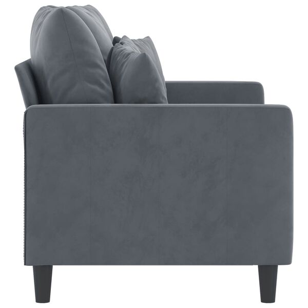 vidaXL 2-personers sofa 120 cm velour m&oslash;rkegr&aring;