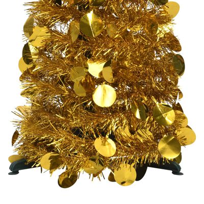 vidaXL kunstigt pop op-juletræ 120 cm PET guldfarvet
