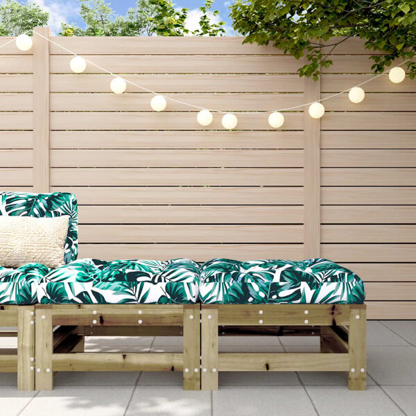 vidaXL fodskamler til haven 2 stk. med hynder impr&aelig;gneret fyrretr&aelig;