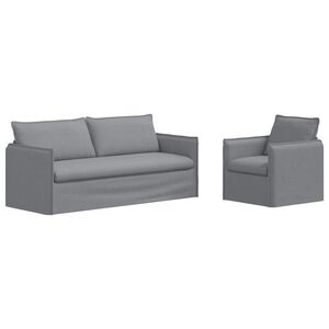 vidaXL Sofa S&aelig;t 2 stk. Lysegr&aring; Stof