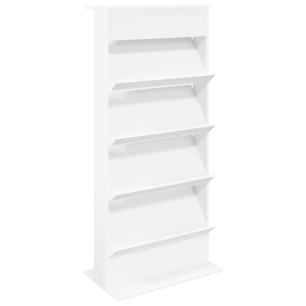 vidaXL Magasin Rack med hylde Hvid 70 x 41 x 156 cm Konstrueret tr&aelig;