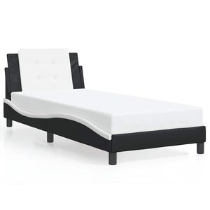vidaXL sengeramme uden madras Zadar 80x200 cm kunstl&aelig;der sort og hvid