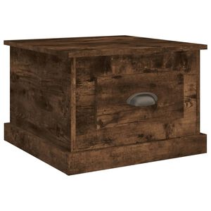 vidaXL sofabord 50x50x35 cm konstrueret tr&aelig; r&oslash;get egetr&aelig;sfarve