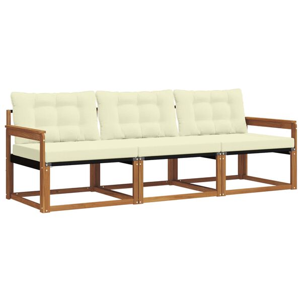 vidaXL Udend&oslash;rs sofagruppe med pude 3 pcs Naturlig og Fl&oslash;de