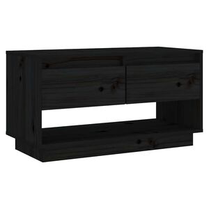 vidaXL tv-bord 74x34x40 cm massivt fyrretr&aelig; sort