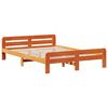 vidaXL sengeramme uden madras 140x190 cm massivt fyrretr&aelig; gyldenbrun