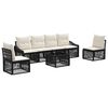 vidaXL Havesofa S&aelig;t 7 stk. Sort polyrattan