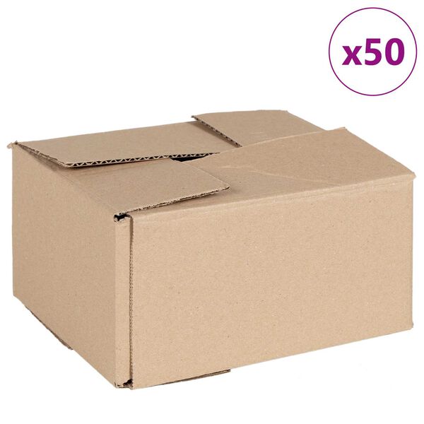 vidaXL Foldbar Kasse 50 pcs Naturfarvet 20 x 15 x 10 cm Pap