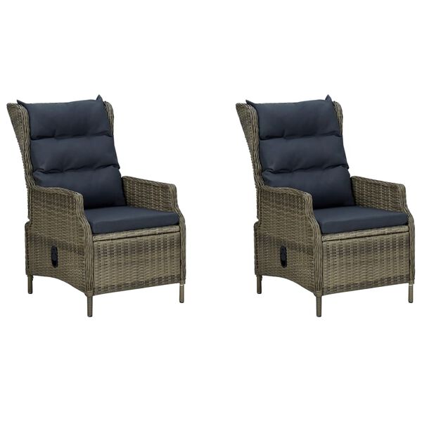 vidaXL spisebordss&aelig;t til haven med hynder 7 dele polyrattan brun