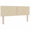 vidaXL Box spring seng med madras med LED Creme 160 x 200 cm Stof
