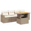 vidaXL sofas&aelig;t til haven 5 dele med hynder polyrattan beige